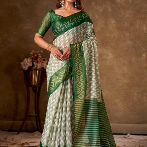 Floral Printed Pulzari Silk Saree