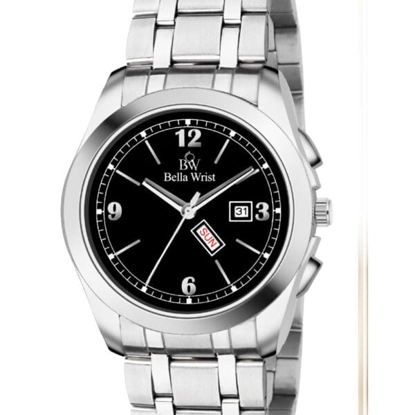 Wild World Lifestyle Men’s Navy & Silver-Toned Analogue Wrist Watch with Day & Date Function for Office, Party & Casual Wear