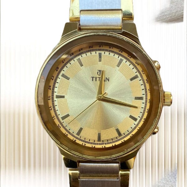 Gold Dial gold Silver Chain Analog Watch - For Men