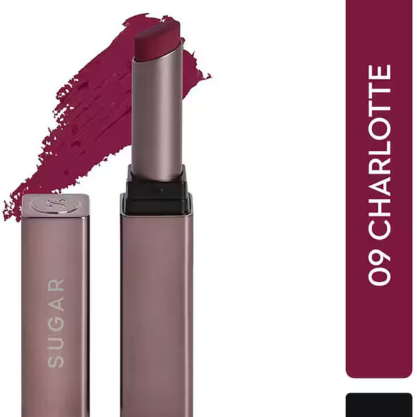 SUGAR Cosmetics Mettle Satin Lipstick - 09 Charlotte (True Blue Red) (2.2g)