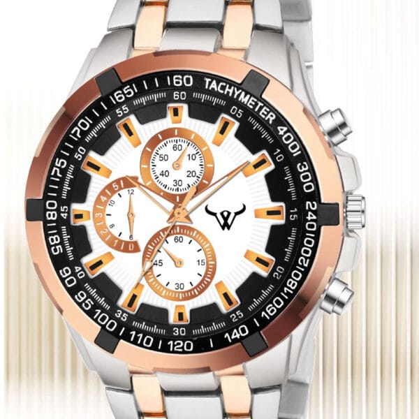 Wild world Lifestyle Black Chronograph Multi dial Analog Quartz Casual Stainless Steel Wrist Watch for Men