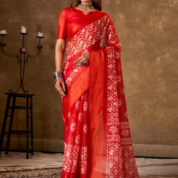 Floral Printed Pulzari Silk Saree