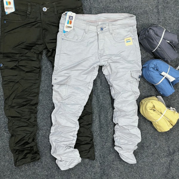 Jeans joggers with rib