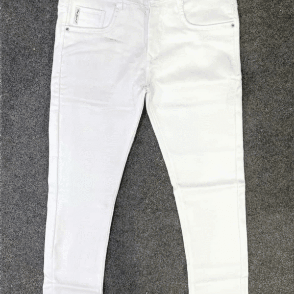 Men Skinny Mid Rise White Jeans