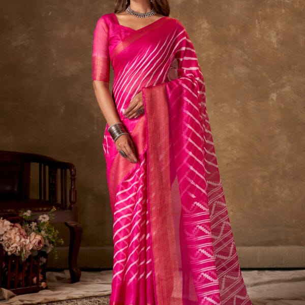 Floral Printed Pulzari Silk Saree
