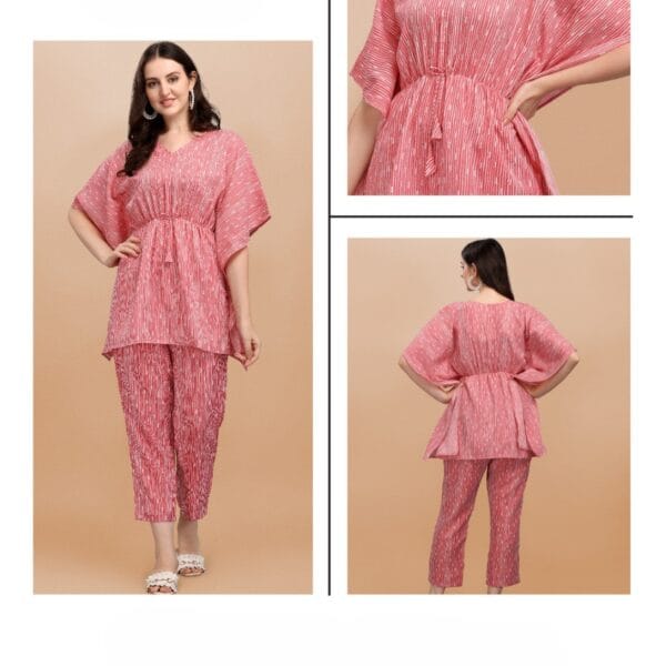 Women's Pink Abstract Co-ord Set