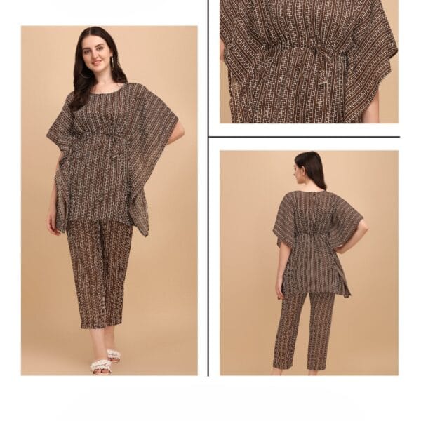Women's Brown Abstract Co-ord Set