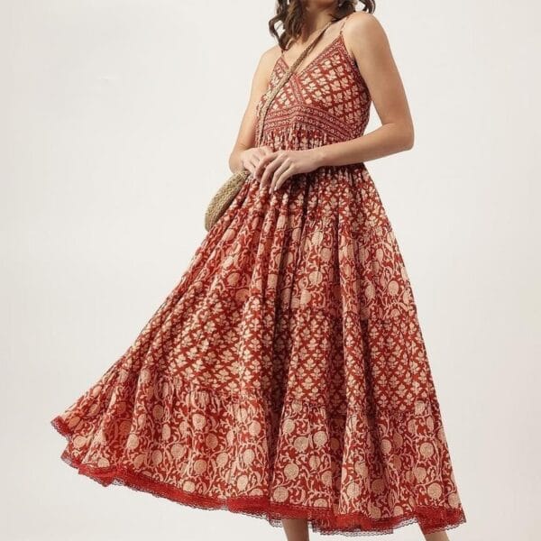 Women's Red Midi Dress