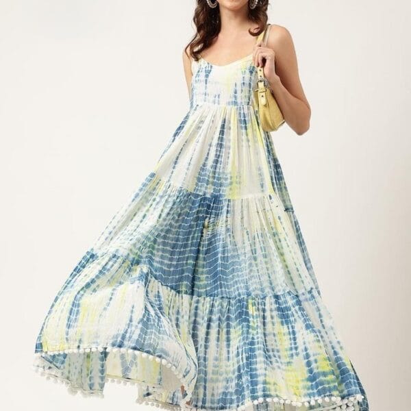 Women's White Tie Dye Midi Dress