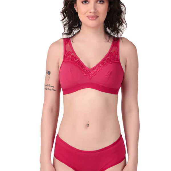Fancy Non-padded Bra+Panty set for Women