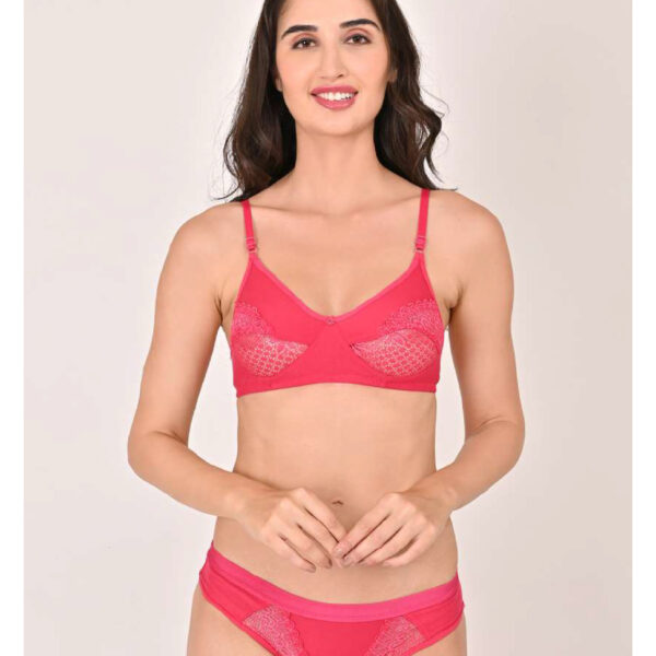 Fancy Non-padded Bra+Panty set for Women