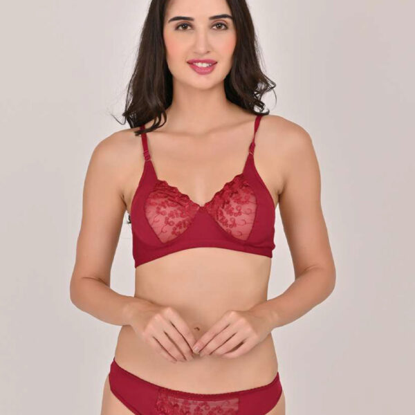 Fancy Non-padded Bra+Panty set for Women