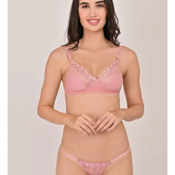 Fancy Non-padded Bra+Panty set for Women
