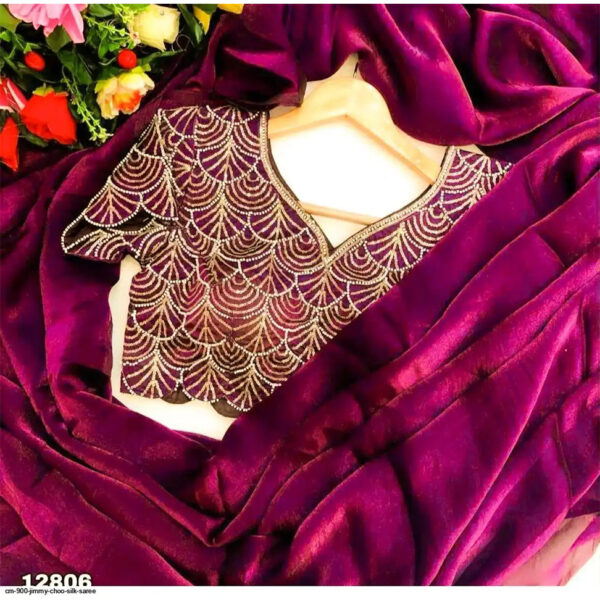 Royalstyle Saree For Womens Blooming Georgette crush saree - Purple