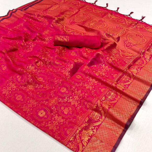 FANCY AND TRENDY JAQUARD SAREE - Pink