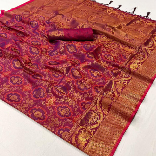 FANCY AND TRENDY JAQUARD SAREE - Purple
