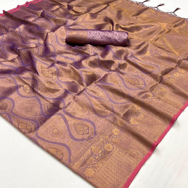 Mauva Dual Tone Woven Banarasi Brocade Saree