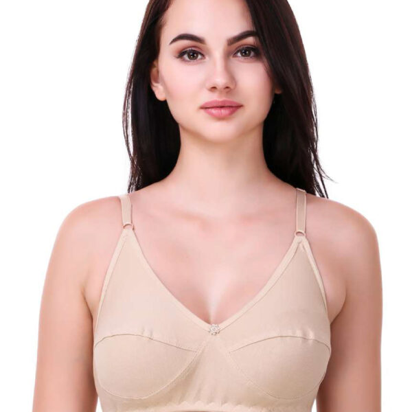 Women T-Shirt Non Padded Bra Skin Color - Pack Of 3
