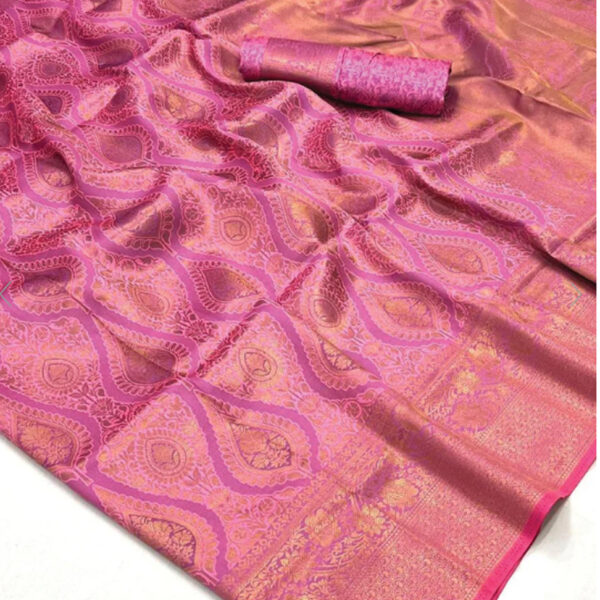 Blush Pink Dual Tone Woven Banarasi Brocade Saree