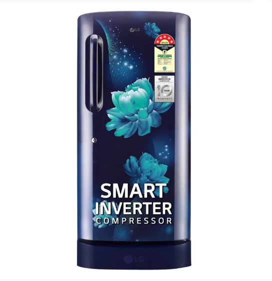 LG 185 L Direct Cool Single Door 5 Star Refrigerator with Base Drawer with Smart Inverter Compressor, Fast Ice Making